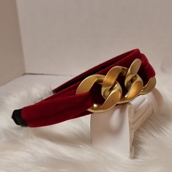 New VELVET GOLD CHAIN LINK HEADBAND - Picture 6 of 7